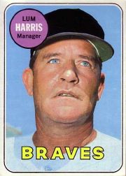 1969 Topps Baseball Cards      196     Lum Harris MG